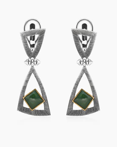 Серьги из серебра 925 с нефритом