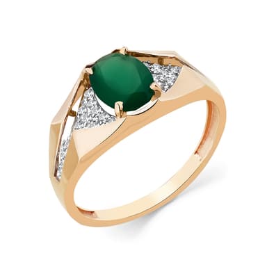 Кольцо из золота 585 с агатами