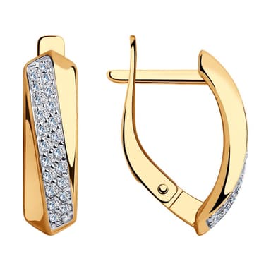 Серьги из золота 585 с фианитами