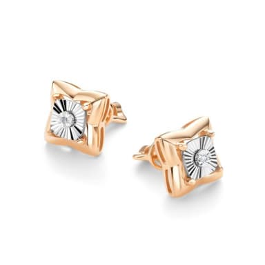 Серьги из золота 585 с бриллиантами