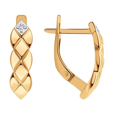 Серьги из Золота 585 с фианитами