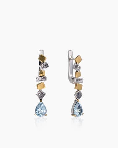 Серьги из серебра 925 с топазами