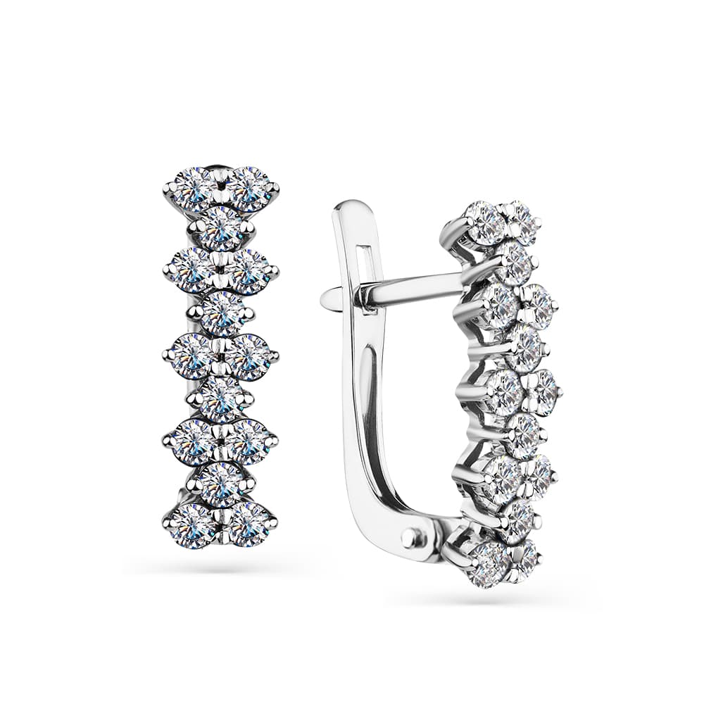 Серьги из золота 585 с бриллиантами