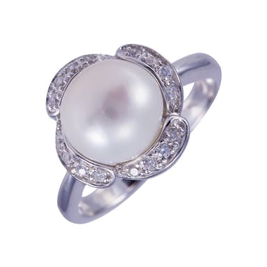 Кольцо из серебра 925 с жемчугом