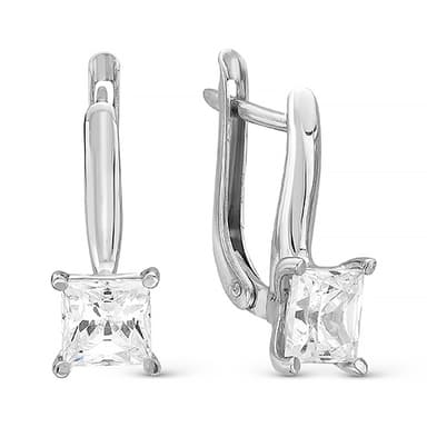 Серьги из серебра 925 с фианитами
