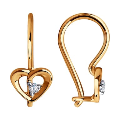 Серьги из золота 585 с фианитами