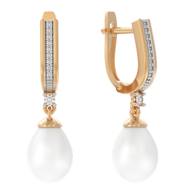 Серьги из золота 585 с жемчугом