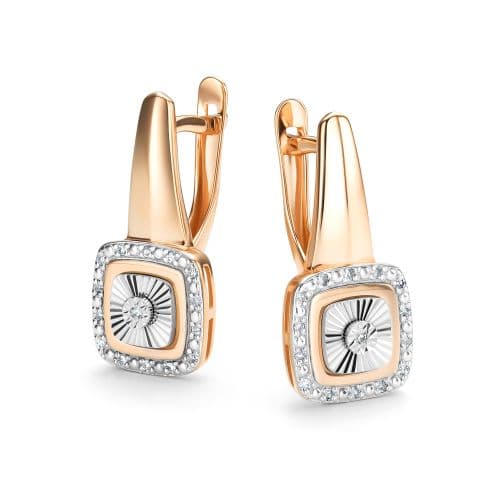 Серьги из золота 585 с бриллиантами