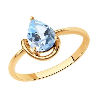 Кольцо из золота 585 с топазами