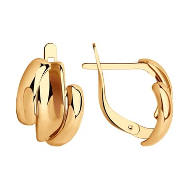 Серьги из золота 585 без вставки