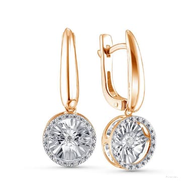 Серьги из золота 585 с бриллиантом