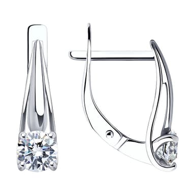 Серьги из золота 585 с фианитами