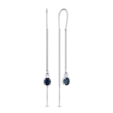 Серьги из серебра 925 с сапфирами