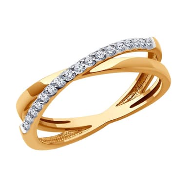 Кольцо из золота 585 с фианитами