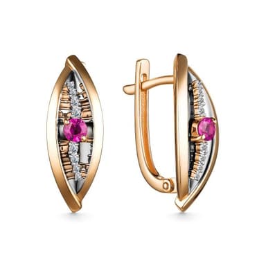 Серьги из золота 585 с рубинами