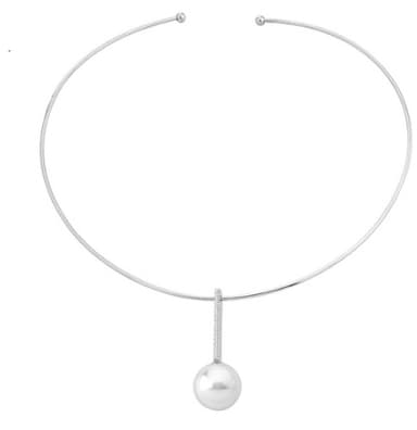 Колье из стали с жемчугом