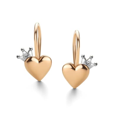 Серьги из золота 585 с бриллиантом