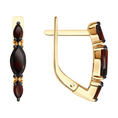Серьги из Золота 585 с гранатами