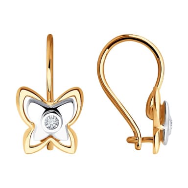 Серьги из Золота 585 с фианитами