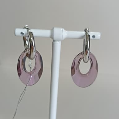 Серьги из стали с кристаллом swarovski