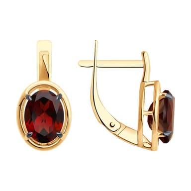 Серьги из золота 585 с гранатами