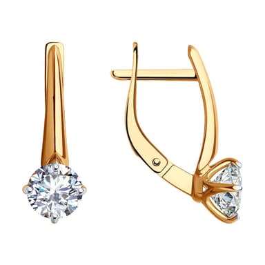Серьги из золота 585 с фианитами
