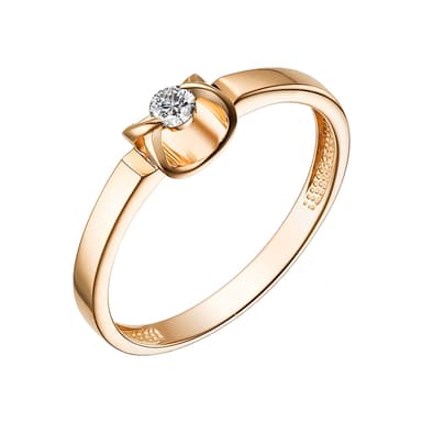 Кольцо из золота 585 с бриллиантом