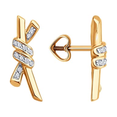 Серьги из Золота 585 с фианитами