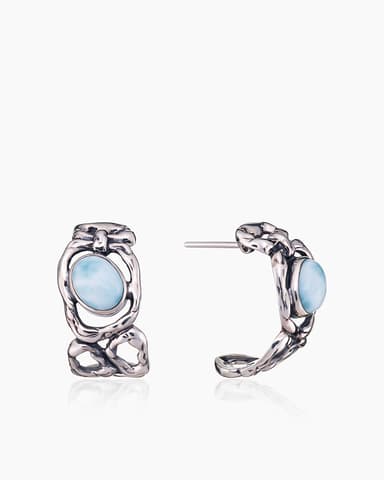 Серьги из серебра 925 с ларимар