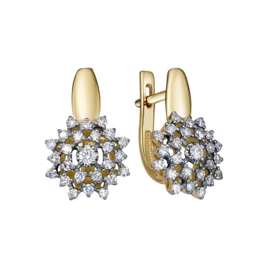 Серьги из золота 585 с бриллиантом