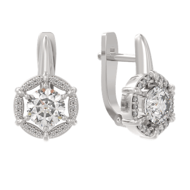 Серьги из серебра 925 с фианитами