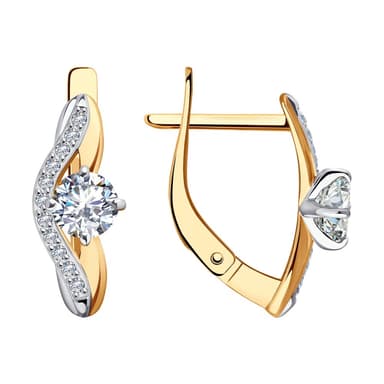 Серьги из Золота 585 с фианитами