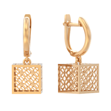 Серьги из золота 585 без вставки