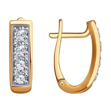 Серьги из золота 585 с фианитами