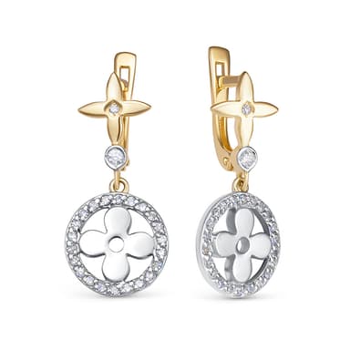 Серьги из золота 585 с бриллиантом