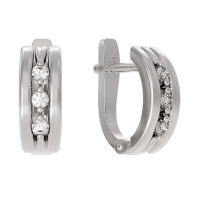 Серьги из серебра 925 с фианитами