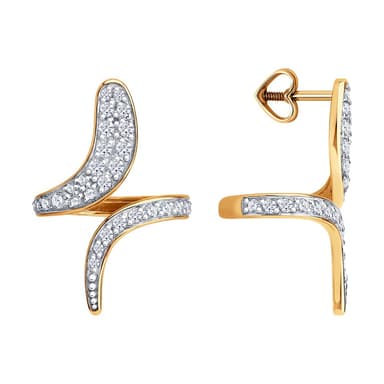 Серьги из Золота 585 с фианитами