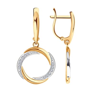 Серьги из Золота 585 с фианитами