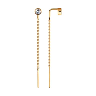 Серьги из золота 585 с фианитами