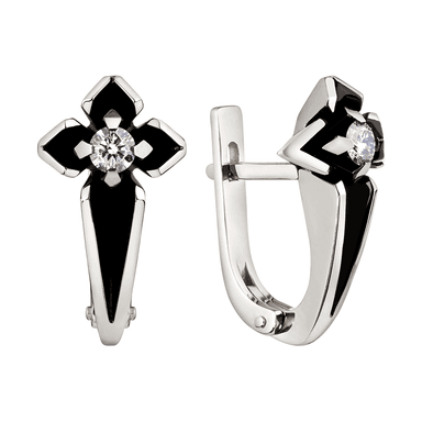 Серьги из золота 585 с бриллиантами