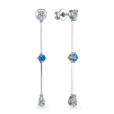 Серьги из серебра 925 с кристаллами swarovski