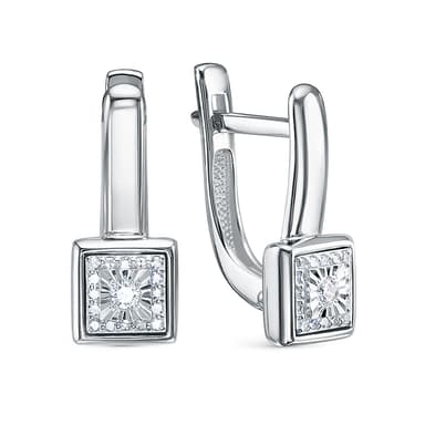 Серьги из золота 585 с бриллиантом