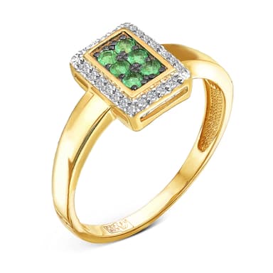 Кольцо из золота 585 с изумрудом