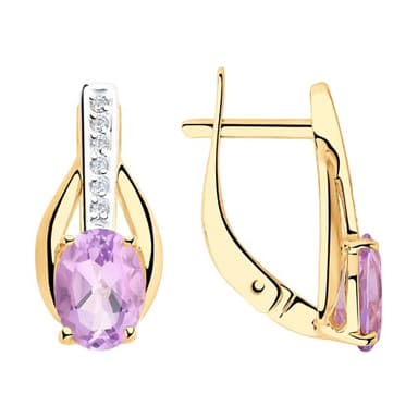 Серьги из золота 585 с аметистами