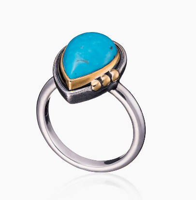 Кольцо из серебра 925 с бирюзой