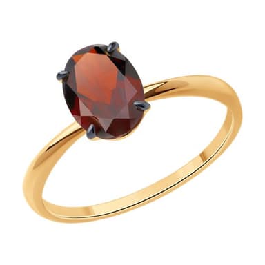 Кольцо из золота 585 с гранатами