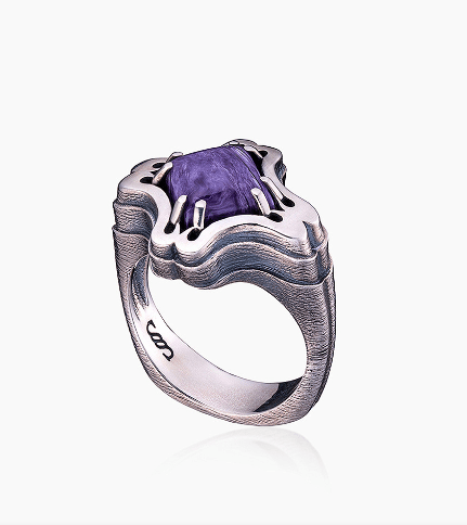 Кольцо из серебра 925 с чароит