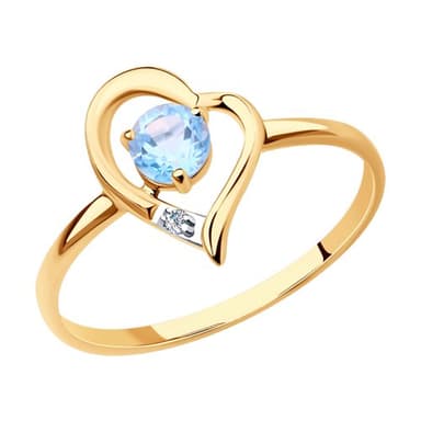 Кольцо из золота 585 с топазами