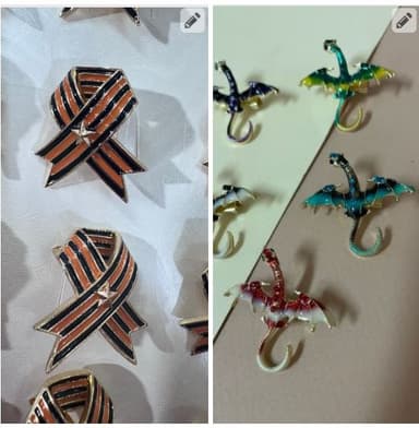 Брошь из стали с эмалью