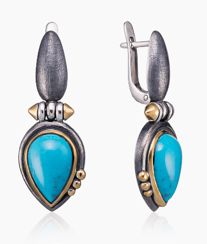 Серьги из серебра 925 с бирюзой